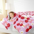 thumbnail image 4 of Homewish Kawaii Cherry 3 Pieces Queen Comforter Set For Preppy Children Kids,Flower Daisy Bowtie Ultra Soft Bedding Sets,Dreamy Princess Bedding Comforter Set,Polka Dots Room Decor,Reversible, 4 of 8