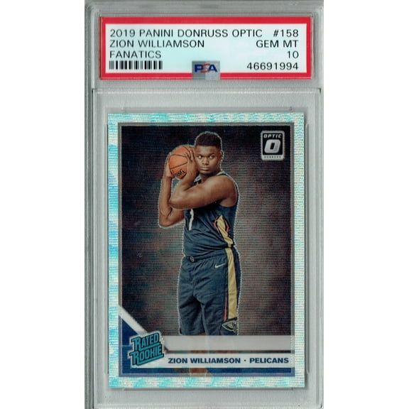 PSA 10 Zion Williamson 2019 Donruss Optic #158 Rookie Card New Orleans Pelicans