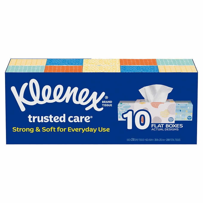 Kleenex Trusted Care Facial Tissue, 2ply, 230count, 10pack