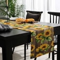 thumbnail image 4 of Sunflower Farmhouse Cotton Linen Long Table Runner 13 x 108 inch Summer Botanical Flowers Wooden Non-slip Rectangular Dining Table Decor for Wedding Party Holiday Dinner, 4 of 8