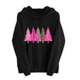 thumbnail image 2 of Aobny Christmas Cute Hoodies Long Sleeve with Pocket Black Hooded Streetwear Women 2000s Tops,L, 2 of 6