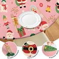 thumbnail image 4 of Pink Christmas Santa Pattern Round Fitted Tablecloth with Elastic Edge,Dining Table Cover Waterproof,Outdoor Round Tablecloth for Camping,Dining,Indoor and Outdoor, 4 of 7