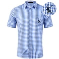 thumbnail image 4 of RMGVDSD Boy's Plaid Button Down Shirts Classic Fit Short Sleeve Gingham Tops For School Casual Festival Kids Dress Shirt 7-8 Years, 4 of 4
