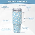 thumbnail image 5 of Sikiie Cute Teeth Insulated Stainless Water Bottle Lid Travel Mug Cup Insulated Tumblers Cup 40oz Ice Bully With Handle, 5 of 8