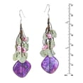 thumbnail image 2 of Green Aventurine Cluster Purple Shell Drop Sterling Silver Earrings, 2 of 4