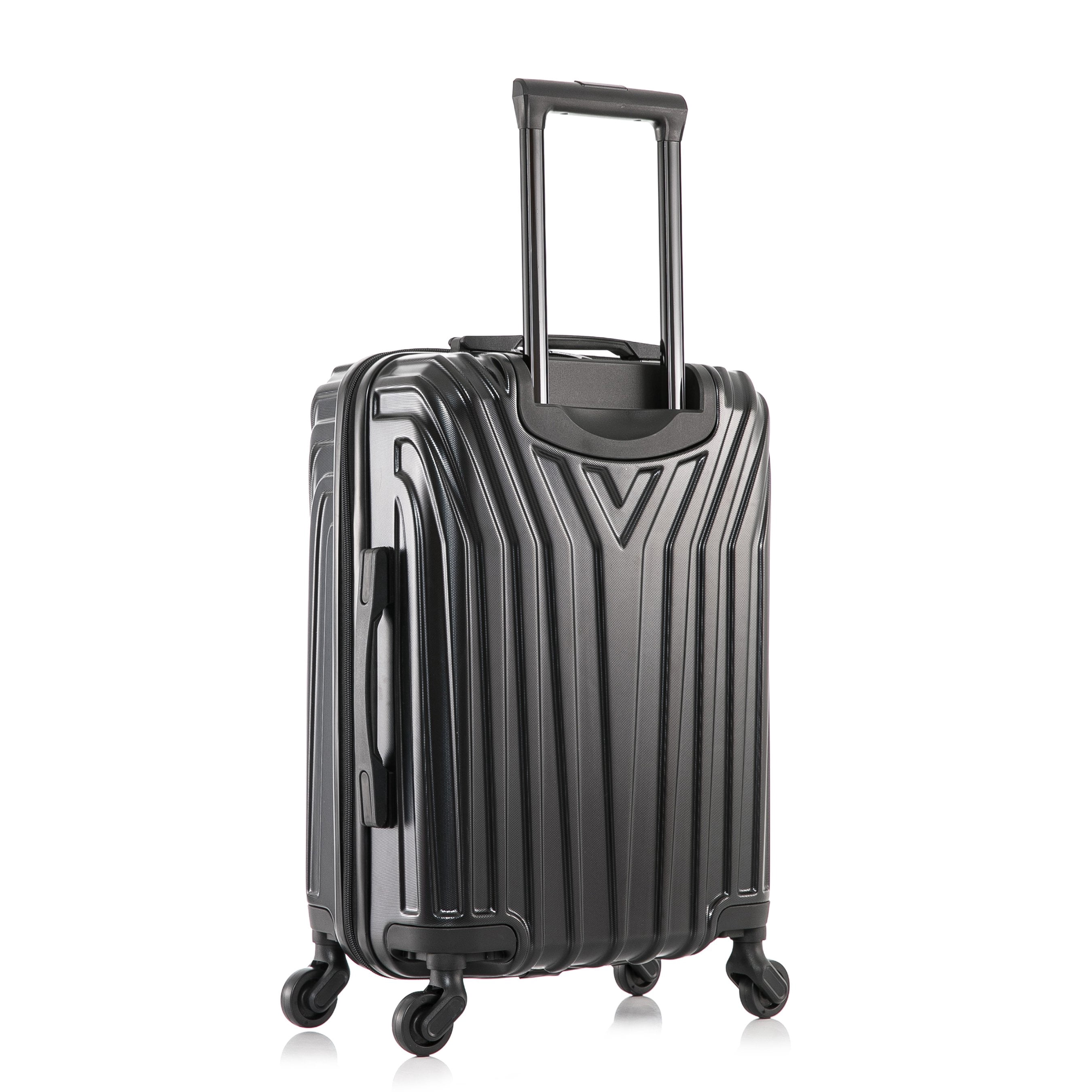 InUSA Vasty 20" Hardside Lightweight Luggage with Spinner Wheels, Handle, and Trolley, Black