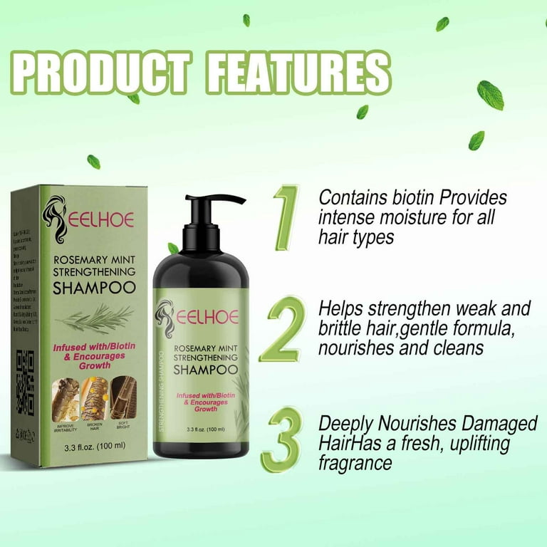 Rosemary Shampoo,Mielle Organics Spice Mint Strengthening Shampoo And Hair  Masque 100ML Black 