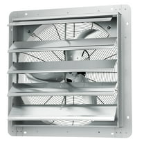 KFFKFF 24'' Shutter Exhaust Fan, High-speed 3320 CFM, Aluminum Wall-Mounted Attic Fan with AC Motor, Ideal for Ventilation and Cooling in Greenhouses, Garages, Sheds, and Workshops, FCC Certified
