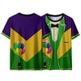thumbnail image 6 of Fewfanhot Tops for Women Trendy Unisex Mardi Gras Outfit Funny Holiday Casual Shirt Crewneck Short Sleeve Shirts, 6 of 8