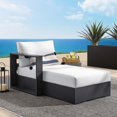thumbnail image 2 of Modular Lounge Chair Chaise, Gray White, Aluminum Metal, Outdoor Patio Balcony Cafe Bistro Garden Hospitality Restaurant, Modern Contemporary HB36559, 2 of 9