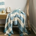 thumbnail image 2 of MDR Trading Inc. FP-IMT-003_Q01 Beige And Blue Striped Cotton Throw, 2 of 2