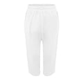 thumbnail image 6 of VV AVEORS Cropped Linen Pants Women Baggy Drawstring High Waisted Below Knee Length Capri Pants Summer Casual Y2K Boho Beach Capris White 2XL, 6 of 6