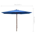 thumbnail image 4 of vidaXL Parasol Extérieur avec Mât en Bois 350 cm Bleu, 4 of 4