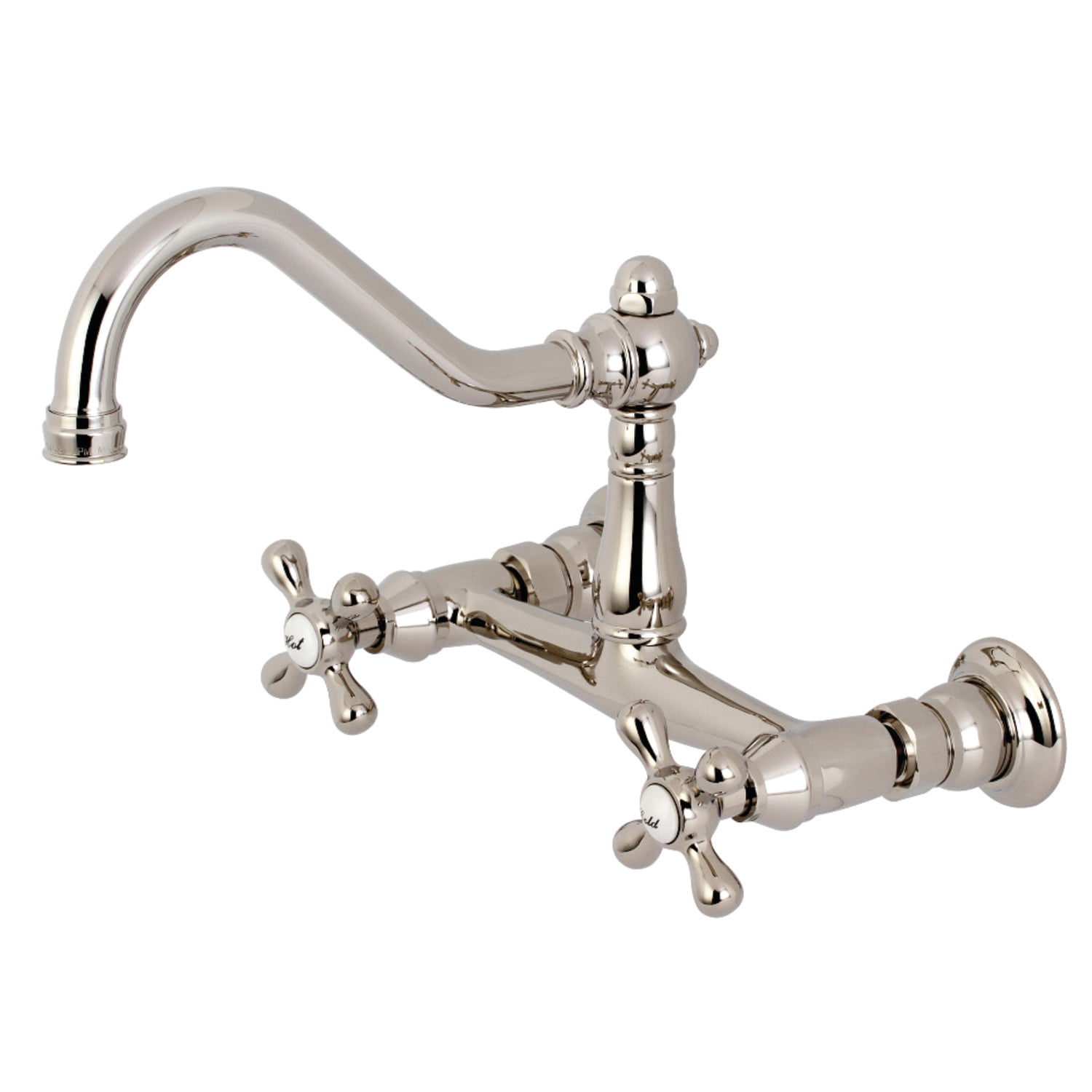 Kingston Brass KS3246AX 8" Center Wall Mount Bathroom Faucet, Polished