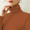 thumbnail image 2 of Womens Tops Turtleneck Knitted Top Polyester-Cotton Blend Elastic Bottom Slim Fit Soft Comfortable Autumn Winter Daily Wear 2Xl Sweaters For Women, 2 of 4