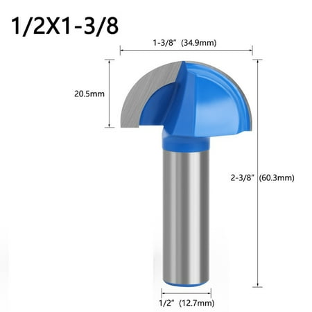 

BAMILL 1/2 shank Round Nose Two Flutes Router Bit Woodworking Cove Bit solid carbide