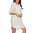 thumbnail image 7 of LUSMAY Women's Casual Button Down Shirt Dress Long Sleeve Cover Up Blouse Tops with Pockets, 7 of 7