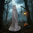 thumbnail image 4 of Hvyesh Women Sequin Cape Shiny Hooded Cape Full Length Glitter Cloak Mardi Gras Halloween Christmas Disco Party Costume, 4 of 4