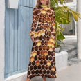 thumbnail image 4 of Honeycomb Print Women's Long Dress Long Sleeves Dress Vintage Dresses Party Maxi Dress High Waist Dress, 4 of 4