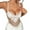 Khaki, variant on Women Lace Trim Strapless Bustier Corset Top Low Cut Sexy Button Up Bustier Lingerie Fashion Camisole
