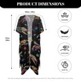 thumbnail image 6 of Xoenoiee Turtle Plumeria Flower Print Women's Kimono Cardigans Casual Summer Tops Cover up Open Front Resort Wear Swimwear Beachwear for Women, 6 of 7