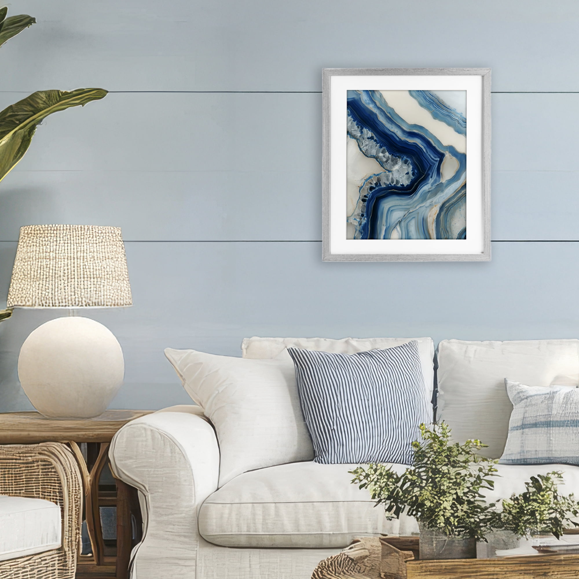 Stupell Industries Sea Colored Stones Geode Gray Framed Print Under Glass, design by Svetlana Aleynikova
