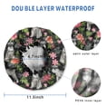 thumbnail image 3 of Shower Caps,Schnauzer with Pioneer Flower Waterproof Shower Cap for Women 4 Pieces,Double Reusable Hair Cover for Shower PEVA Elastic Stretch Hem, 3 of 7