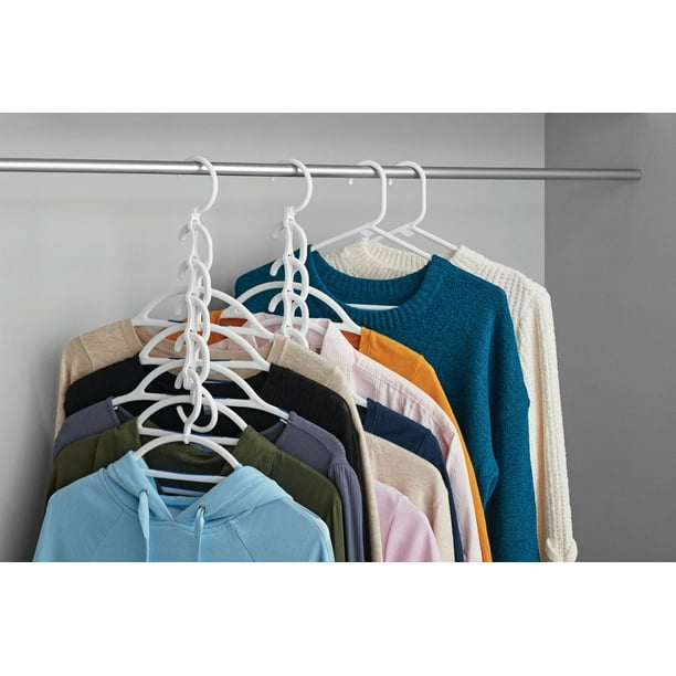 Mainstays Plastic Space Saving Cascading Clothing Hanger, 10 Pack