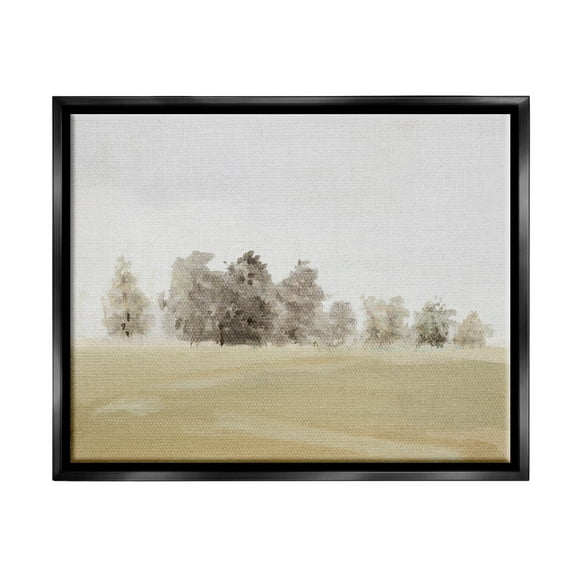 Stupell Industries Abstract Distant Foggy Trees Painting Jet Black Floating Framed Canvas Print Wall Art, Design by Lanie Loreth