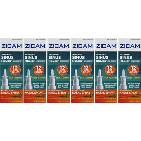 6 Pack - Zicam Intense Sinus Relief Liquid Nasal Gel 0.50oz