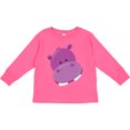 thumbnail image 3 of Inktastic Cute Purple Hippo Head Boys or Girls Long Sleeve Toddler T-Shirt, 3 of 5