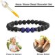 thumbnail image 3 of Pulseras con cuentas para hombre, cuentas de piedra volcánica de roca de Lava mate para mujer, pulsera elástica, joyería de moda, lapislázuli, 3 of 5