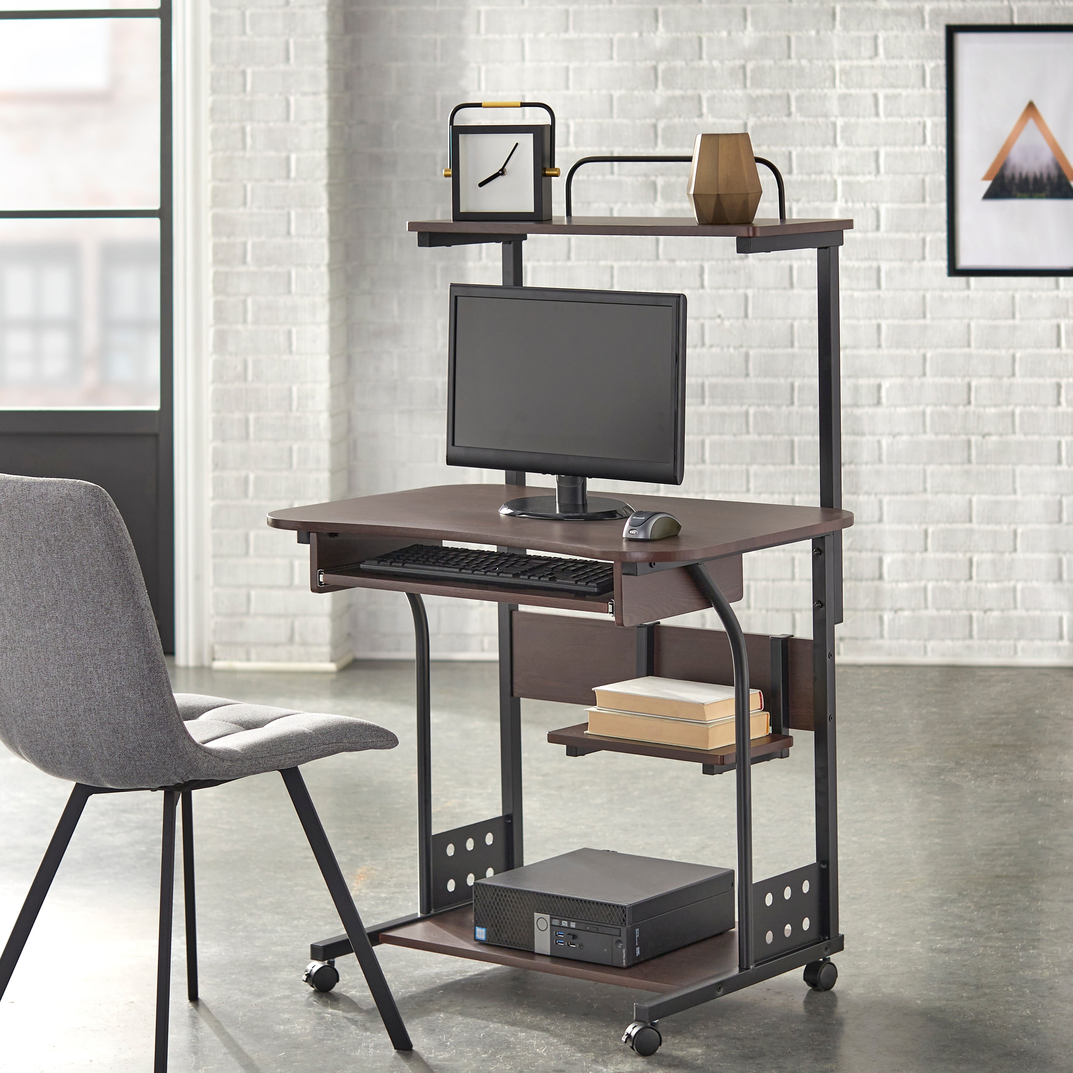 Simple living actuate espresso mobile computer desk deals