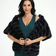 thumbnail image 3 of Warm Plush Faux Furs Stole Shawl Portable Design For Weddings Evening Event, 3 of 11