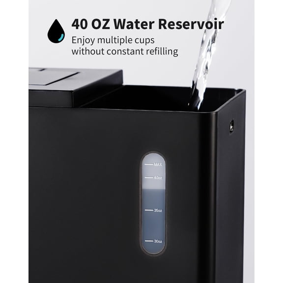 Single Serve Coffee Maker – Hot & Iced, K Cup & Ground Compatible, Reusable Pod Filter, 6–16oz Brew Sizes, 40oz Water Tank, Easy-to-Use, Black