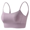 thumbnail image 2 of hoksml Thin Strap Crisscross Back Sports Bra for Women Wireless Seamless Bralette, 2 of 6