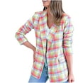 thumbnail image 4 of jsaierl Women's Plaid Blazers Houndstooth Long Sleeve Open Front Lapel Collar Jackets with Pockets, 4 of 7