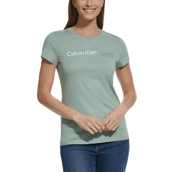 Calvin Klein Jeans Ladies' Logo Tee, green, XXL