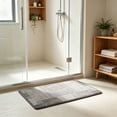 thumbnail image 1 of Alfombra de baño antideslizante absorbente de lino para baño, dormitorio, entrada, gris o caqui, 60x40 cm, 1 of 6