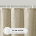 thumbnail image 5 of Zrodlmo Boho Chevron Textured Fabric Shower Curtain, Farmhouse Tassel Bathroom Curtain with Hooks, 72"x 72", Khaki, 5 of 9