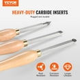 thumbnail image 2 of VEVOR Wood Lathe Chisel Set, 3 PCS Woodworking Turning Tools, Includes Square, Round, Diamond Carbide Blades, 7.87" Comfortable Grip Handles, Wood Chisel Set with Wooden Box For Turning Pens or Small, 2 of 9