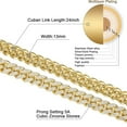 thumbnail image 3 of Cuban Link Chain Miami Cuban Necklace Gold/Silver Plated Diamond Cut Stainless Steel Chain for Men Women 13mm Iced Out Hip Hop Jewelry, 3 of 7