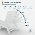 thumbnail image 5 of Oversized HDPE Folding Chaise Lounge Chair – 5-Position Adjustable, Sturdy Resin Patio Recliner with Cup Holder, Weather-Resistant Outdoor Poolside Deck Furniture, Without Wheels, White, 5 of 7