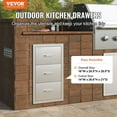 thumbnail image 2 of Outdoor Kitchen Drawers  BBQ Island Drawers for Outdoor Kitchens or Patio Grill Station 16" W x 28.5" H x 20.5" D, Flush Mount Triple Access BBQ Drawers Stainless Steel with Handle, 2 of 11