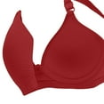 thumbnail image 4 of ManxiVoo Side Folded Full Coverage Wireless Bra for Women Soft Lightweight Support Minimizer with Wide Band XL Size Red, 4 of 7