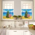 thumbnail image 4 of Christmas Tree Gnome Kitchen Curtains and Valances Set, Beach Cartoon Santa Claus Abstract Rod Pocket Window Valance 18 Inch Window Curtain Panels for Living Room Bedroom Laundry, 27.5x24in, 3 Pieces, 4 of 7