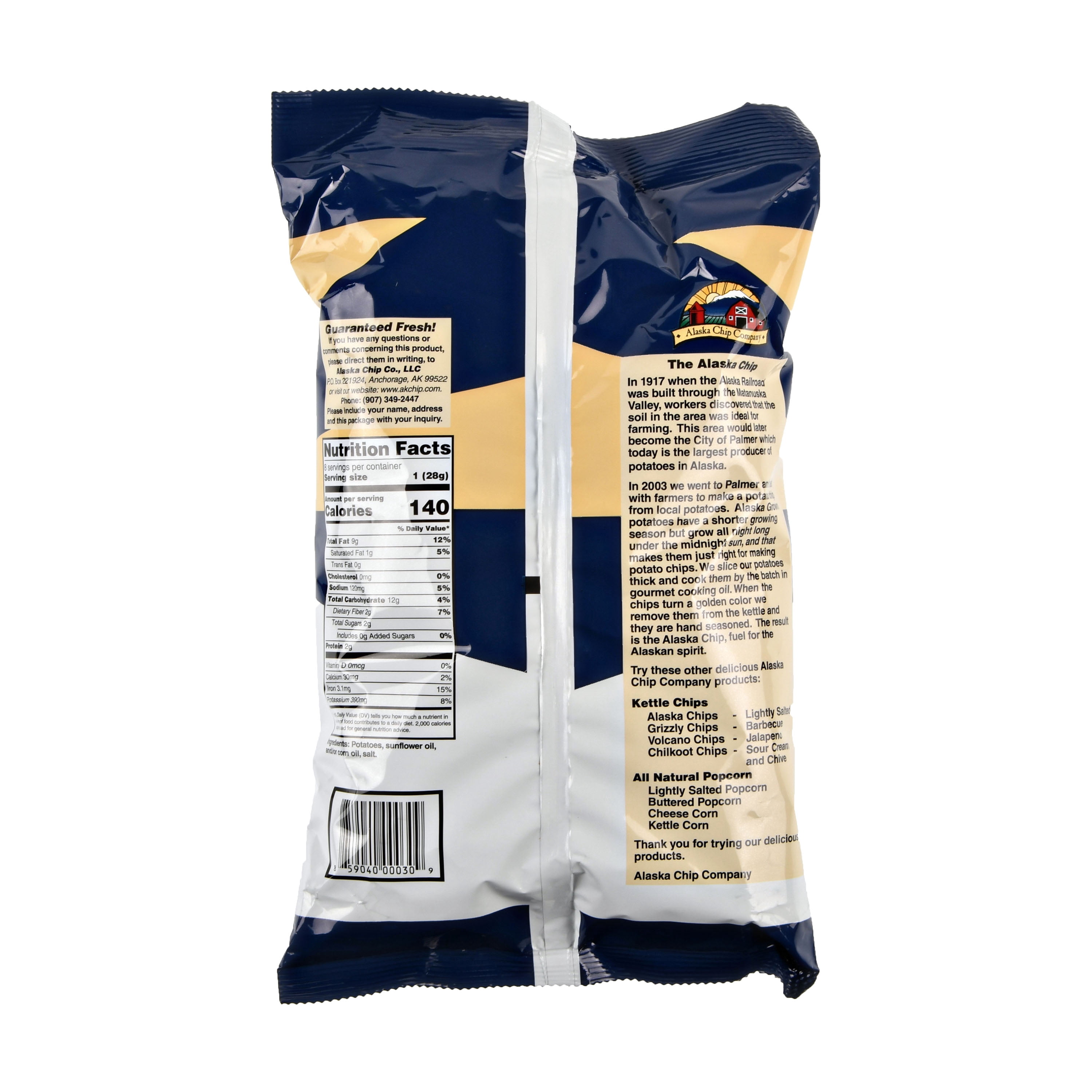 Alaska Chip Company Lightly Salted Potato Chips, 8 oz