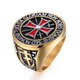 thumbnail image 1 of Bagues Templiers Dominateurs pour Hommes Couleur Argent Acier Inoxydable Croix Rouge Incrustée de Zircon Cubique Bague Homme Bijou Cadeau, 1 of 5