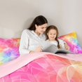 thumbnail image 4 of Manfei Abstract Floral King Size Comforter Sets, Transparent Leaf Comforters King Size, Pink Orange, Pink Reversible, 3-Piece, 1 Comforter and 2 Pillowcases, 4 of 7