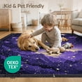 thumbnail image 4 of ODIKA 8'x10' Washable Area Rug Non-Slip Chair-Friendly Mat Purple Starry Galaxy Constellation Border Motif Cosmic Swirl for Dining Room, Large Office, Lounge, 4 of 7